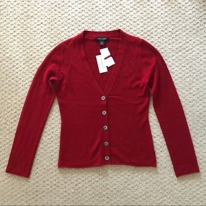 NWT Banana Republic 100% cashmere red cardigan S